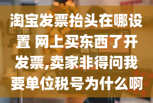 淘宝发票抬头在哪设置 网上买东西了开发票,卖家非得问我要单位税号为什么啊