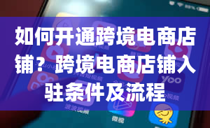 如何开通跨境电商店铺？跨境电商店铺入驻条件及流程