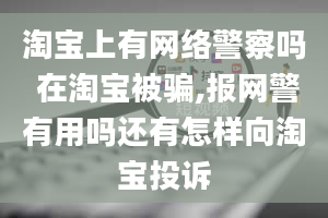 淘宝上有网络警察吗 在淘宝被骗,报网警有用吗还有怎样向淘宝投诉