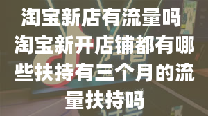 淘宝新店有流量吗 淘宝新开店铺都有哪些扶持有三个月的流量扶持吗