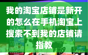 我的淘宝店铺是新开的怎么在手机淘宝上搜索不到我的店铺请指教