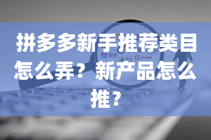 拼多多新手推荐类目怎么弄？新产品怎么推？