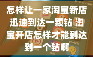 怎样让一家淘宝新店迅速到达一颗钻 淘宝开店怎样才能到达到一个钻啊