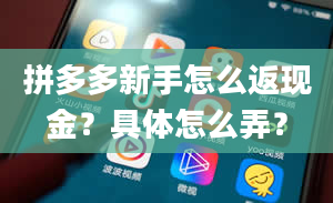 拼多多新手怎么返现金？具体怎么弄？