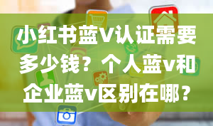 小红书蓝V认证需要多少钱？个人蓝v和企业蓝v区别在哪？