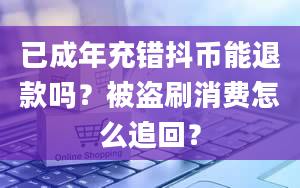 已成年充错抖币能退款吗？被盗刷消费怎么追回？