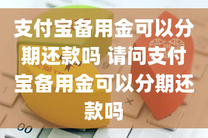 支付宝备用金可以分期还款吗 请问支付宝备用金可以分期还款吗