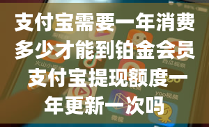 支付宝需要一年消费多少才能到铂金会员 支付宝提现额度一年更新一次吗