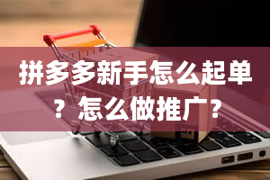 拼多多新手怎么起单？怎么做推广？