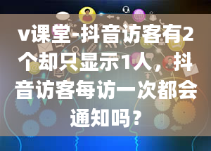 v课堂-抖音访客有2个却只显示1人，抖音访客每访一次都会通知吗？