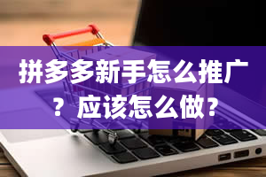 拼多多新手怎么推广？应该怎么做？