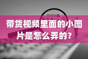 带货视频里面的小图片是怎么弄的？