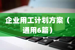 企业用工计划方案（通用6篇）