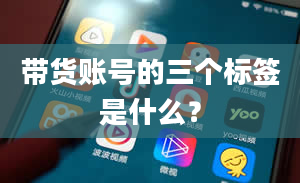 带货账号的三个标签是什么？