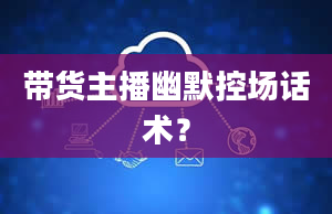 带货主播幽默控场话术？