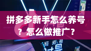 拼多多新手怎么养号？怎么做推广？