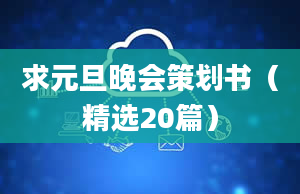 求元旦晚会策划书（精选20篇）