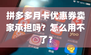 拼多多月卡优惠券卖家承担吗？怎么用不了？