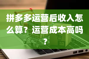 拼多多运营后收入怎么算？运营成本高吗？