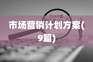 市场营销计划方案(9篇)