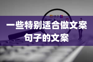 一些特别适合做文案句子的文案