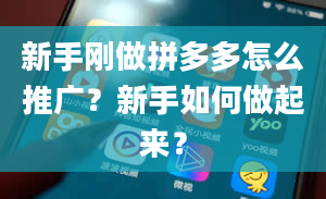 新手刚做拼多多怎么推广？新手如何做起来？