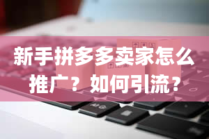 新手拼多多卖家怎么推广？如何引流？