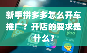 新手拼多多怎么开车推广？开店的要求是什么？