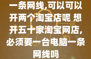 一条网线,可以可以开两个淘宝店呢 想开五十家淘宝网店,必须要一台电脑一条网线吗