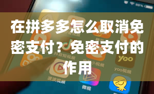 在拼多多怎么取消免密支付？免密支付的作用