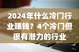 2024年什么冷门行业赚钱？4个冷门但很有潜力的行业