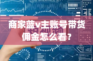 商家蓝v主账号带货佣金怎么看？