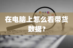 在电脑上怎么看带货数据？