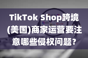 TikTok Shop跨境(美国)商家运营要注意哪些侵权问题？