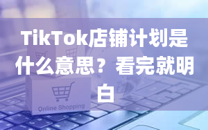 TikTok店铺计划是什么意思？看完就明白