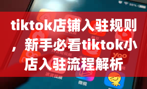 tiktok店铺入驻规则，新手必看tiktok小店入驻流程解析